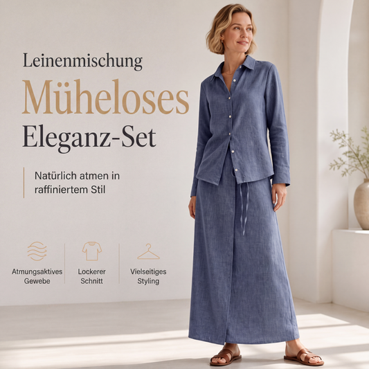 📢📢50%Rabatt!!!🎉✨Zweiteiler aus legerem Damenhemd und langem Rock