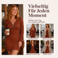 📢📢50%Rabatt!!!🎉✨Damen Rippstrickkleid mit Frontreißverschluss