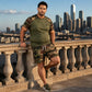 📢📢50%Rabatt!!!🎉✨Herren-Casual-Set: Camouflage-Kurzarmhemd und Shorts