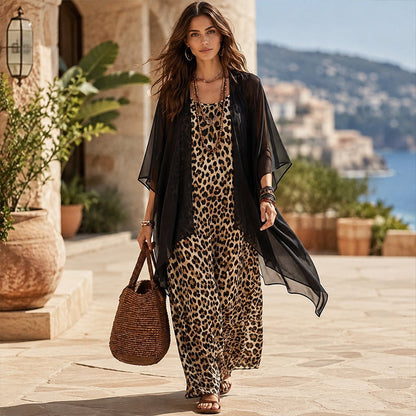📢📢50%Rabatt!!!🎉✨Elegantes, fließendes Maxikleid mit passendem Cover-Up-Set für Damen