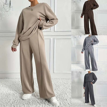 📢📢50%Rabatt!!!🎉✨Gemütlicher Damen-Zweiteiler: Langarm-Sweatshirt und Hose