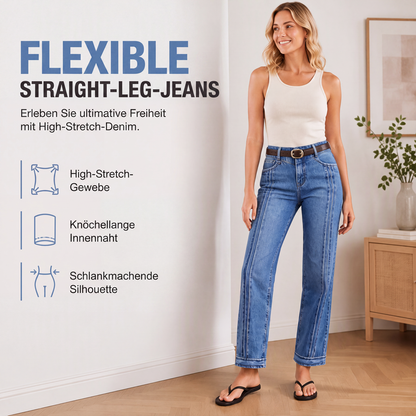 📢📢50%Rabatt!!!🎉✨Legere, elastische Jeans mit geradem Bein für Damen