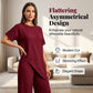 📢📢50%Rabatt!!!🎉🌺Set aus einem Oberteil mit asymmetrischem Saum und einer Hose mit weitem Bein