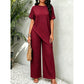 📢📢50%Rabatt!!!🎉🌺Set aus einem Oberteil mit asymmetrischem Saum und einer Hose mit weitem Bein