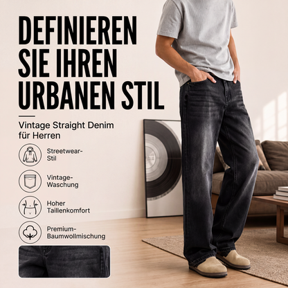 📢📢50%Rabatt!!!🎉✨Jeans mit gebogenem Bein im Vintage-Wasch-Look für Herren