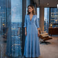 📢📢50%Rabatt!!!🎉✨Damen Maxikleid mit Volants, V-Ausschnitt und Stufen