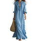 📢📢50%Rabatt!!!🎉✨Damen Maxikleid mit Volants, V-Ausschnitt und Stufen
