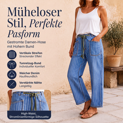 📢📢50%Rabatt!!!🎉✨Vertikal gestreifte elastische Denim-Hosen für Damen