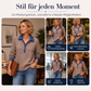 📢📢50%Rabatt!!!🎉✨Damen Strickoberteil mit kontrastierendem Jeanskragen