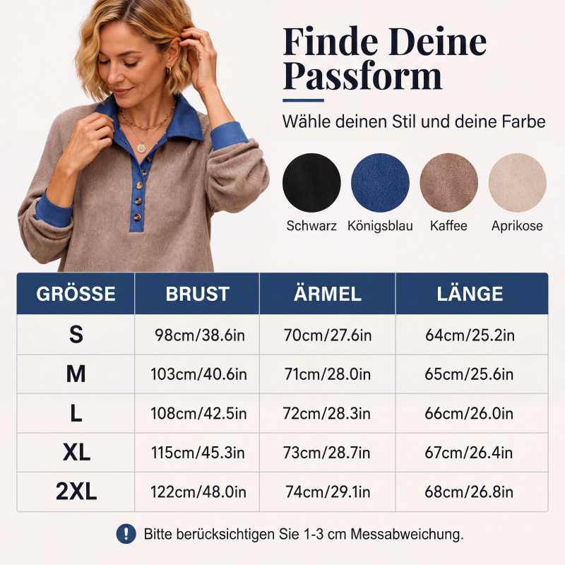 📢📢50%Rabatt!!!🎉✨Damen Strickoberteil mit kontrastierendem Jeanskragen