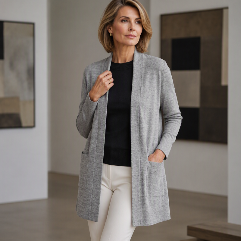 🧶 50 % RABATT – Lässige Damen-Cardigan mit offener Vorderseite & Taschen | Gemütlicher Layering-Look für jeden Tag ✨
