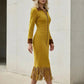👗 50 % RABATT – Damen Wildleder-Midikleid mit Quastensaum & Reverskragen | Eleganter Boho-Stil mit femininer Silhouette ✨