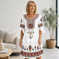 🌸 50 % RABATT – Damen Vintage Ethno-Print Stufenkleid | Boho-Eleganz trifft auf luftigen Komfort ✨