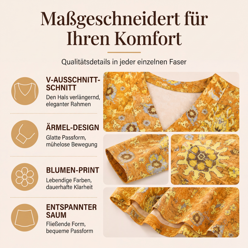 📢📢50%Rabatt!!!🎉✨Elegantes Damen-Oberteil mit Blumenmuster und V-Ausschnitt