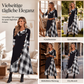 📢📢50%Rabatt!!!🎉✨Damen Maxikleid mit Karomuster und Kragen im Patchwork-Stil