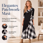 📢📢50%Rabatt!!!🎉✨Damen Maxikleid mit Karomuster und Kragen im Patchwork-Stil