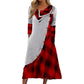 📢📢50%Rabatt!!!🎉✨Damen Maxikleid mit Karomuster und Kragen im Patchwork-Stil