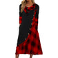 📢📢50%Rabatt!!!🎉✨Damen Maxikleid mit Karomuster und Kragen im Patchwork-Stil