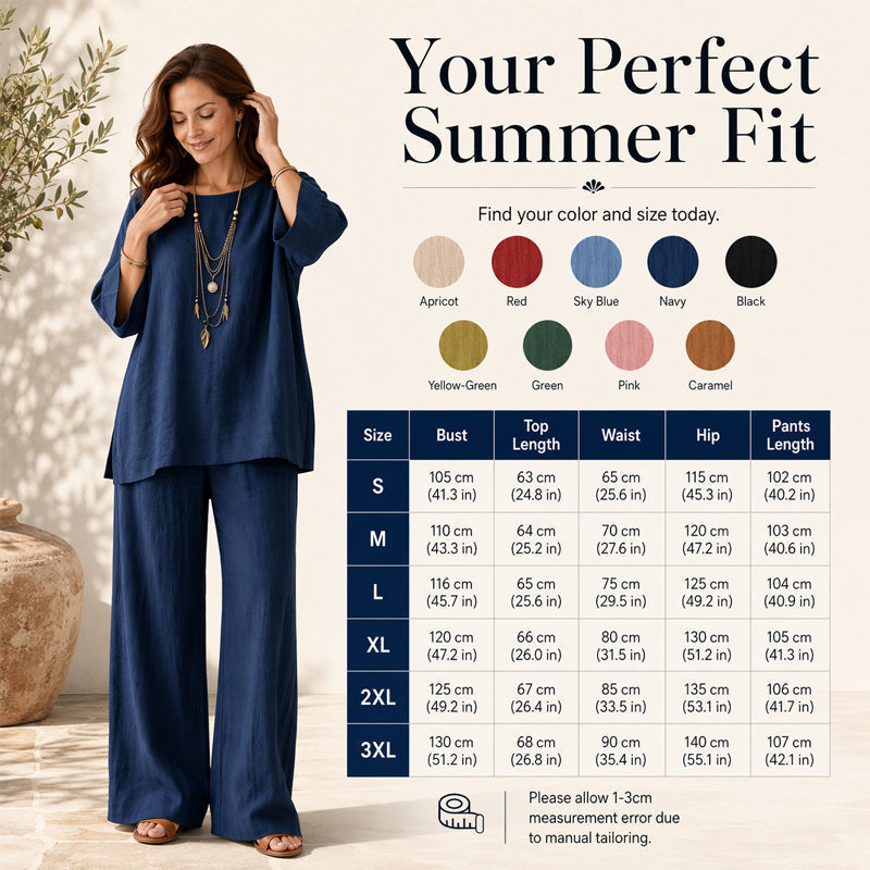 📢📢50%Rabatt!!!🎉✨ – solange der Vorrat reicht! 🌺Zweiteiliges Freizeit-Set für Damen aus Leinenmischung