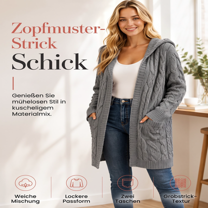 📢📢50%Rabatt!!!🎉✨Lange Strickjacke mit Kapuze und Taschen für Damen