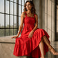 📢📢50%Rabatt!!!🎉✨Damen-Smock-Kleid mit Spaghettiträgern, gestuftes Kleid