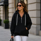 📢📢50%Rabatt!!!🎉✨Damen Cord-Hoodie mit halbem Reißverschluss