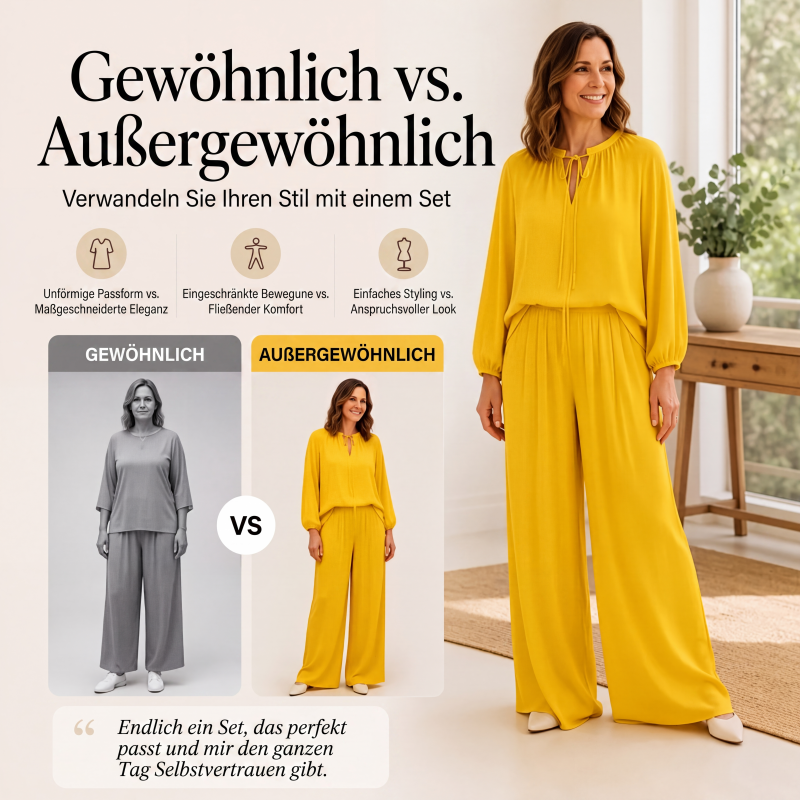 📢📢50%Rabatt!!!🎉✨Legeres, lockeres Oberteil und Hosen-Set für Damen