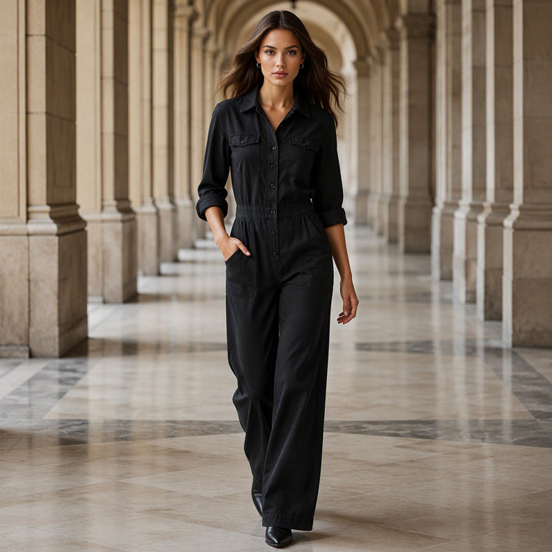 👖 50 % RABATT | Ein Teil, kompletter Look – Lässiger Damen-Cargo-Jumpsuit mit weitem Bein