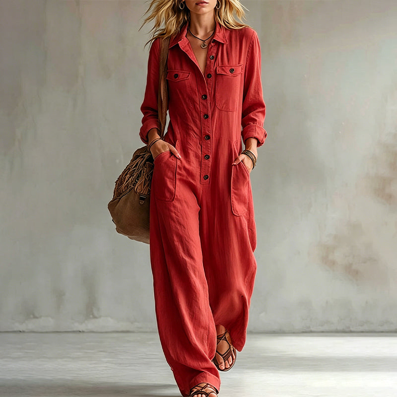 👖 50 % RABATT | Ein Teil, kompletter Look – Lässiger Damen-Cargo-Jumpsuit mit weitem Bein