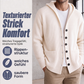 📢📢50%Rabatt!!!🎉✨Gestrickte Kapuzenstrickjacke für Herren, lässige, lockere Strickjacke mit Knöpfen, als Jacke tragbar