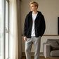 📢📢50%Rabatt!!!🎉✨Gestrickte Kapuzenstrickjacke für Herren, lässige, lockere Strickjacke mit Knöpfen, als Jacke tragbar