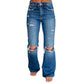 📢📢50%Rabatt!!!🎉✨Schicke hochtaillierte Damen-Jeans im Used-Look