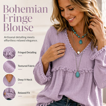 📢📢50%Rabatt!!!🎉⌛Zeitlich begrenztes Angebot – Damen lässiges V-Ausschnitt-Langarm-Oberteil