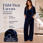 📢📢50%Rabatt!!!🎉✨Damen-Set aus Samt: V-Ausschnitt-Oberteil & Weite Hosen