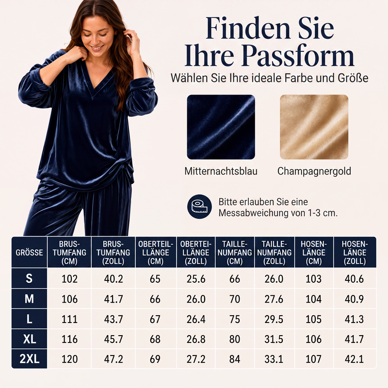📢📢50%Rabatt!!!🎉✨Damen-Set aus Samt: V-Ausschnitt-Oberteil & Weite Hosen