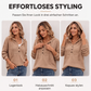 🧶 50 % RABATT | Gemütlich, lässig & vielseitig – Damen Rippstrick-Hoodie mit Knopfdetails