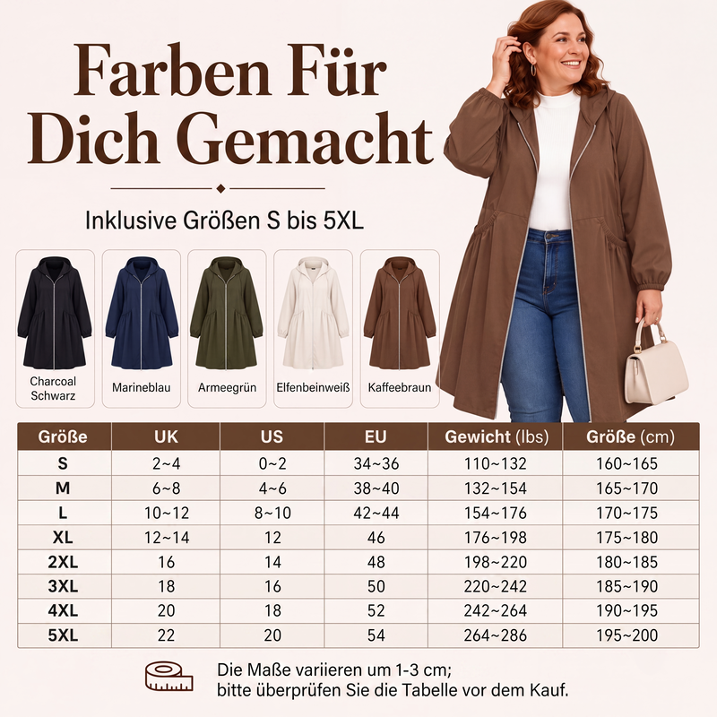 📢📢50%Rabatt!!!💎 Bestseller – Legere, mittellange Kapuzenjacke für Damen in lockerer Passform🧥
