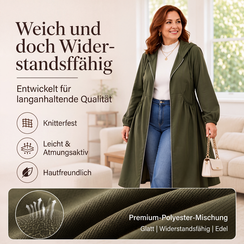 📢📢50%Rabatt!!!💎 Bestseller – Legere, mittellange Kapuzenjacke für Damen in lockerer Passform🧥