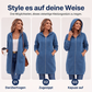 📢📢50%Rabatt!!!🎉✨Mittellange Kapuzen-Sweatjacke für Damen, lässige Strickjacke mit Reißverschluss und Taschen