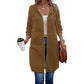 📢📢50%Rabatt!!!🎉✨Mittellange Kapuzen-Sweatjacke für Damen, lässige Strickjacke mit Reißverschluss und Taschen