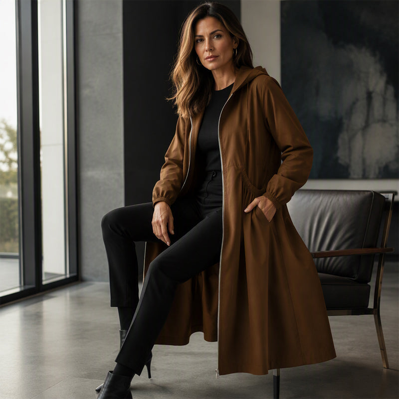 📢📢50%Rabatt!!!💎 Bestseller – Legere, mittellange Kapuzenjacke für Damen in lockerer Passform🧥