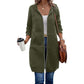 📢📢50%Rabatt!!!🎉✨Mittellange Kapuzen-Sweatjacke für Damen, lässige Strickjacke mit Reißverschluss und Taschen