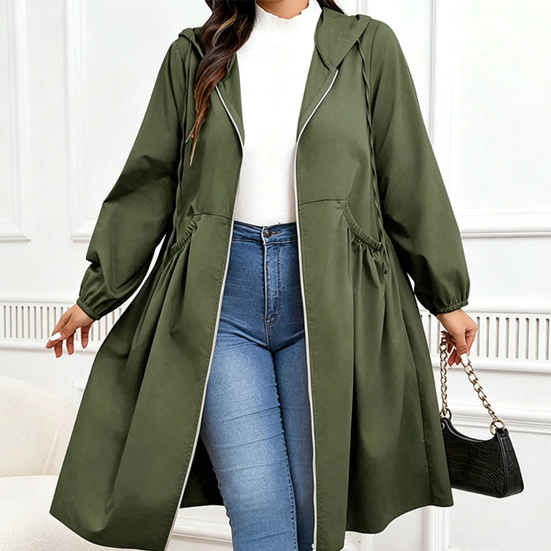 📢📢50%Rabatt!!!💎 Bestseller – Legere, mittellange Kapuzenjacke für Damen in lockerer Passform🧥