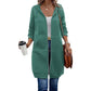 📢📢50%Rabatt!!!🎉✨Mittellange Kapuzen-Sweatjacke für Damen, lässige Strickjacke mit Reißverschluss und Taschen