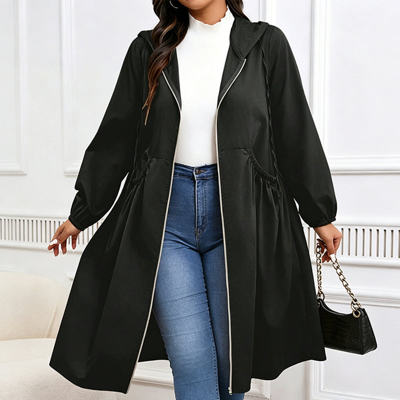 📢📢50%Rabatt!!!💎 Bestseller – Legere, mittellange Kapuzenjacke für Damen in lockerer Passform🧥