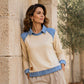 📢📢50%Rabatt!!!🎉✨Langarm-Sweatshirt für Damen mit Denim-Patchwork