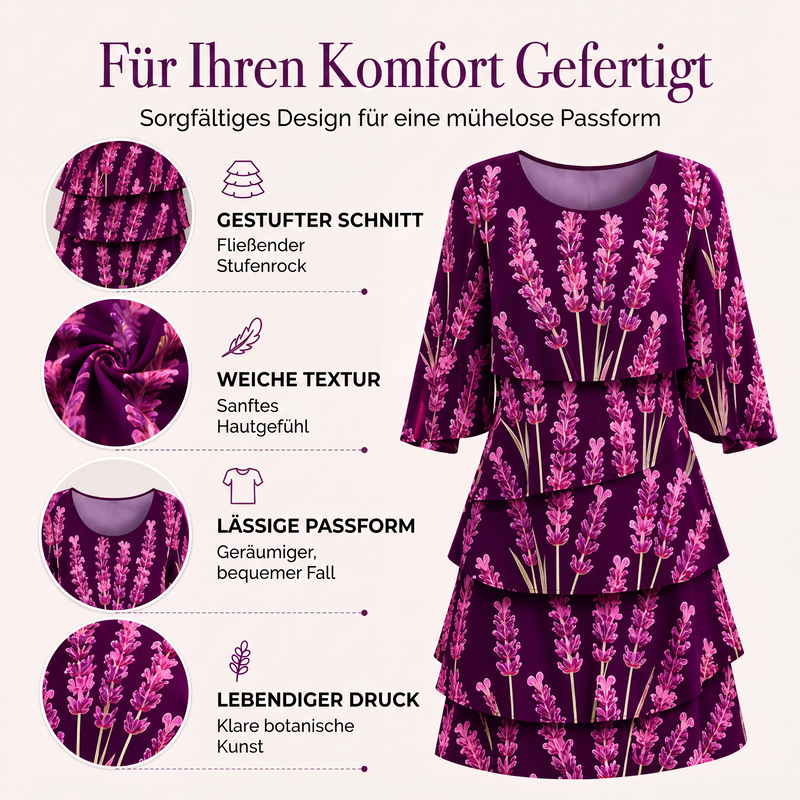 📢📢50%Rabatt!!!🎉✨Damen Kleid mit Blumenmuster und Rüschenstufen