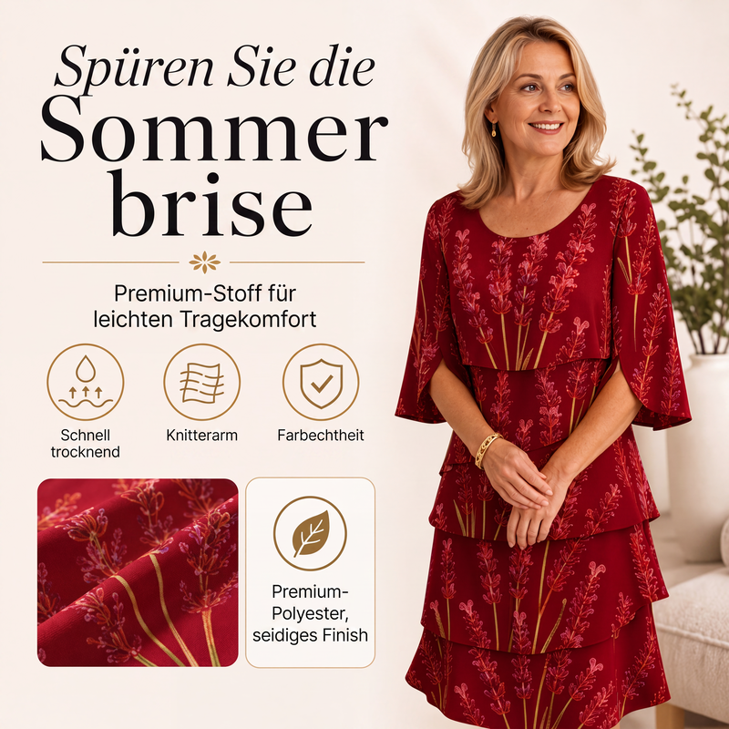 📢📢50%Rabatt!!!🎉✨Damen Kleid mit Blumenmuster und Rüschenstufen
