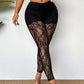 🖤 50 % RABATT | Femininer Statement-Look – Damen Spitzenhose mit transparentem Mesh