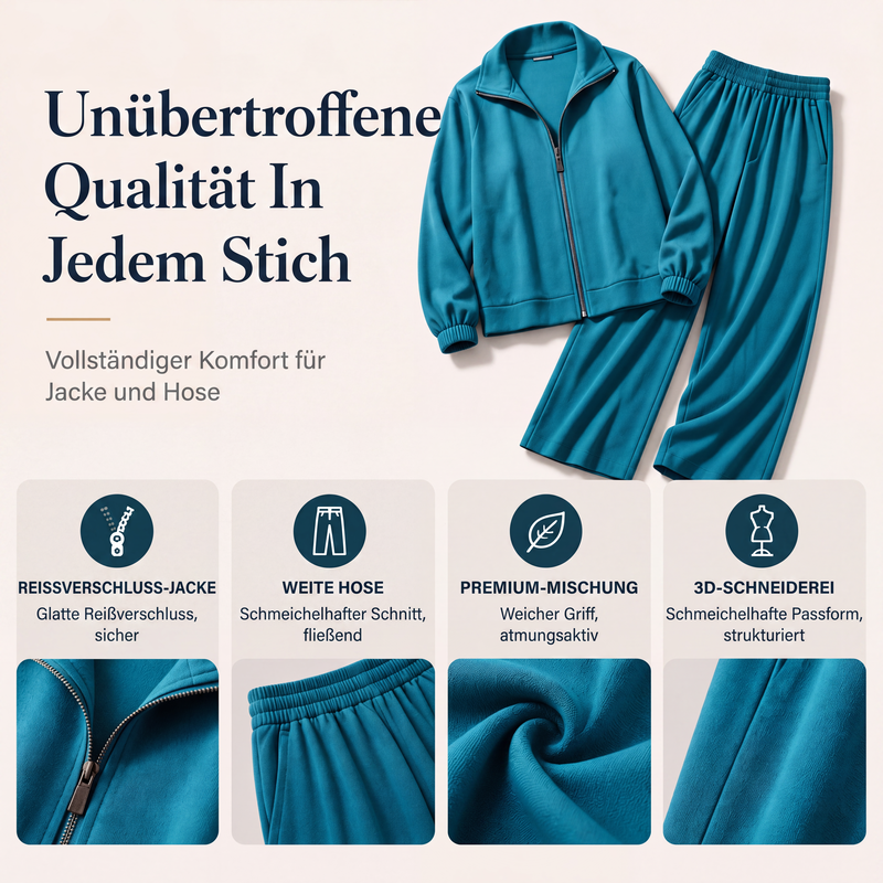 📢📢50%Rabatt!!!🎉✨Damen-Set aus Reißverschluss-Cardigan und Weithosen
